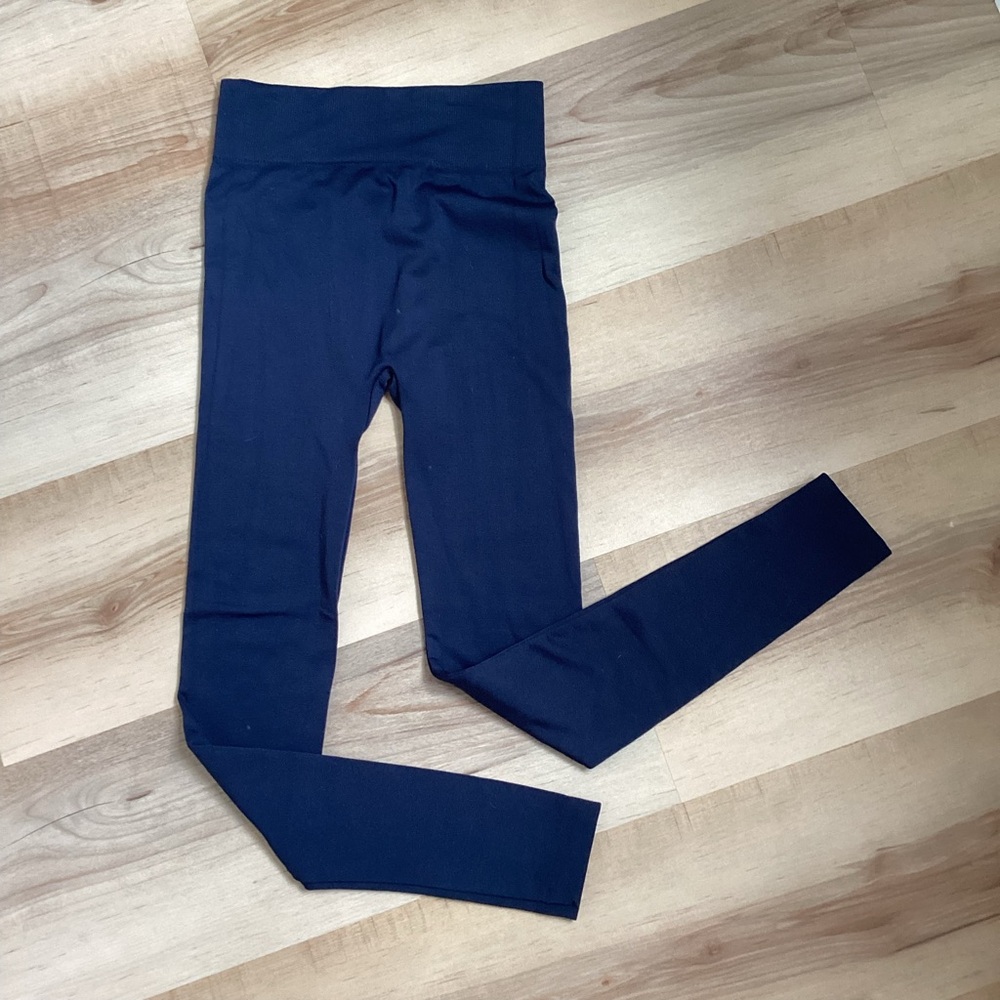 Cotton Candy Seamless Navy Leggings | women’s M/L | casual stretch winter fall